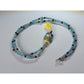   Sicilian style 3 color beaded necklace with ceramic hand-painted charm and in ceramic with a yellow tassel