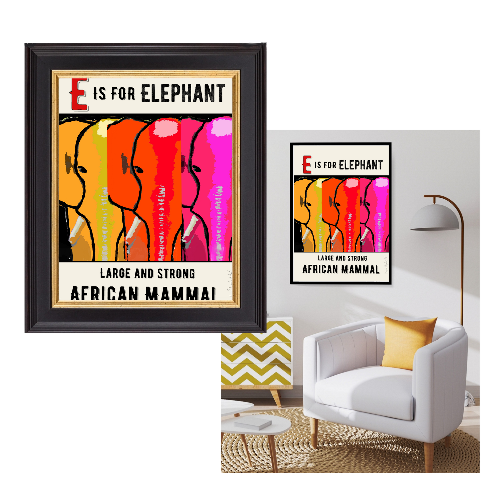 Digital download "E IS FOR ELEPHANT" - valerie-digital-art