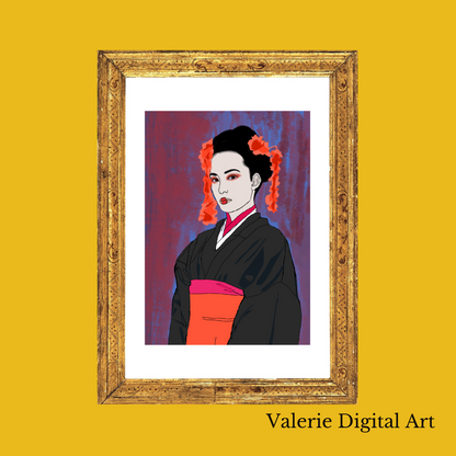 GEISHA Hahnemühle Photo Rag Print - valerie-digital-art