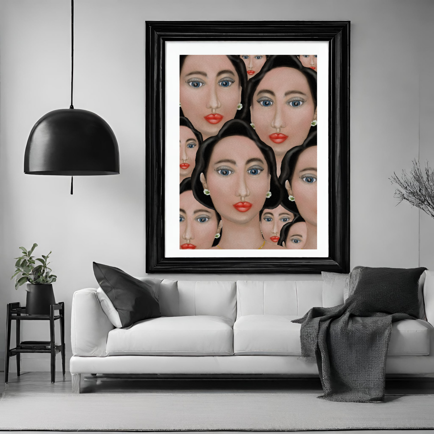 100 FACES - Wall Art print - valerie-digital-art