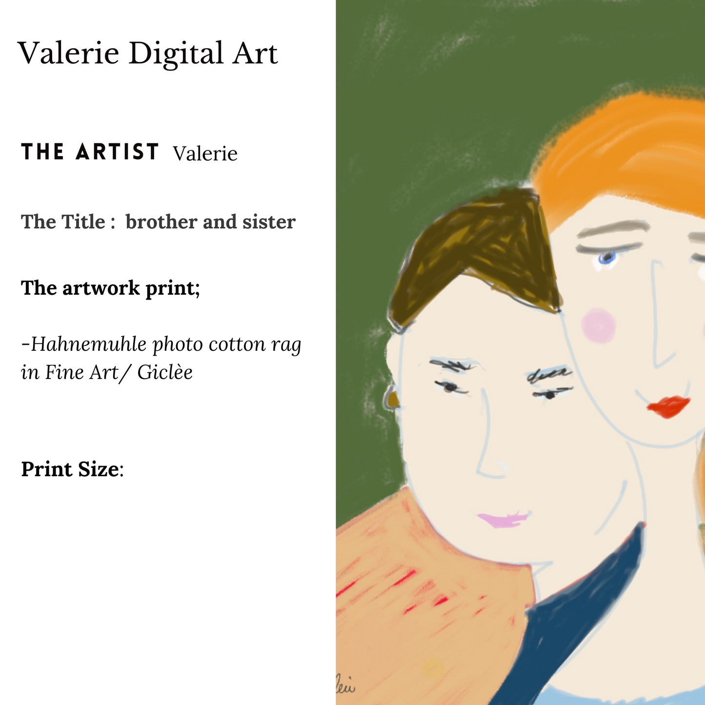 BROTHER & SISTER Hahnemühle Photo Rag Print - valerie-digital-art