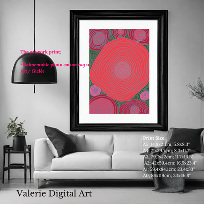 Hypnotic Curves Rolled Canvas - valerie-digital-art