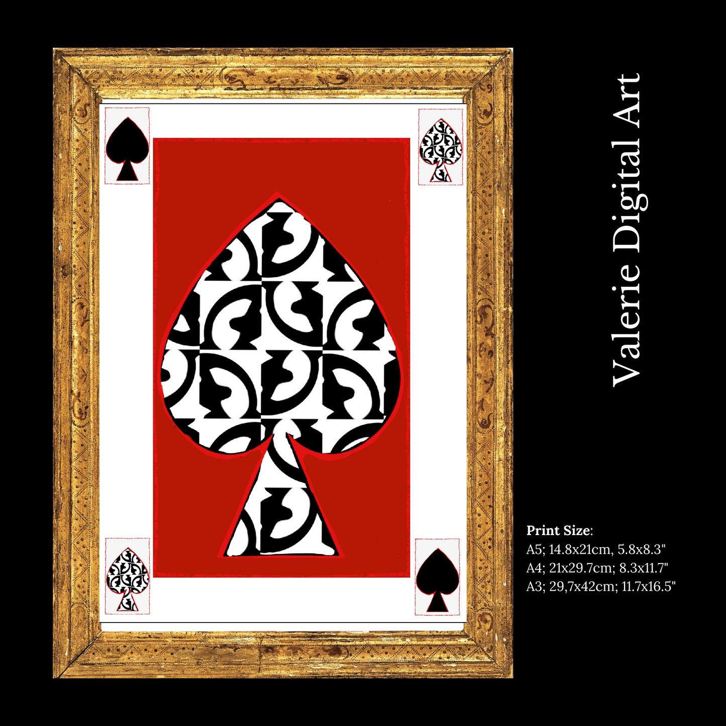 Ace of spade Hahnemühle Photo Rag Print - valerie-digital-art