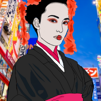 GEISHA IN TOKYO  Hahnemühle Photo Rag Print - valerie-digital-art