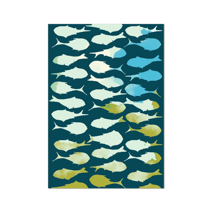 A SCHOOL OF FISH Hahnemühle German Etching Print - valerie-digital-art